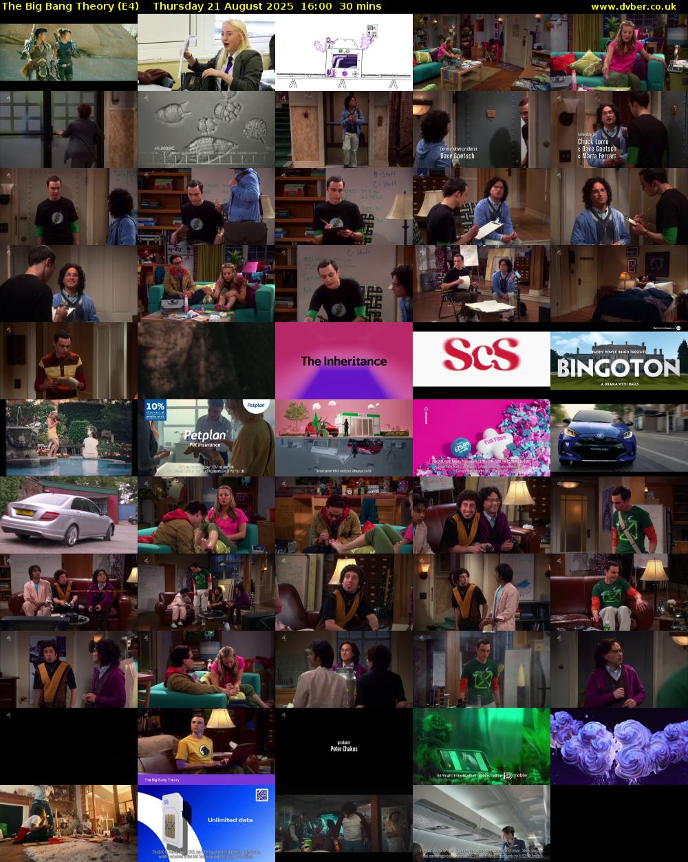 The Big Bang Theory (E4) Thursday 21 August 2025 16:00 - 16:30