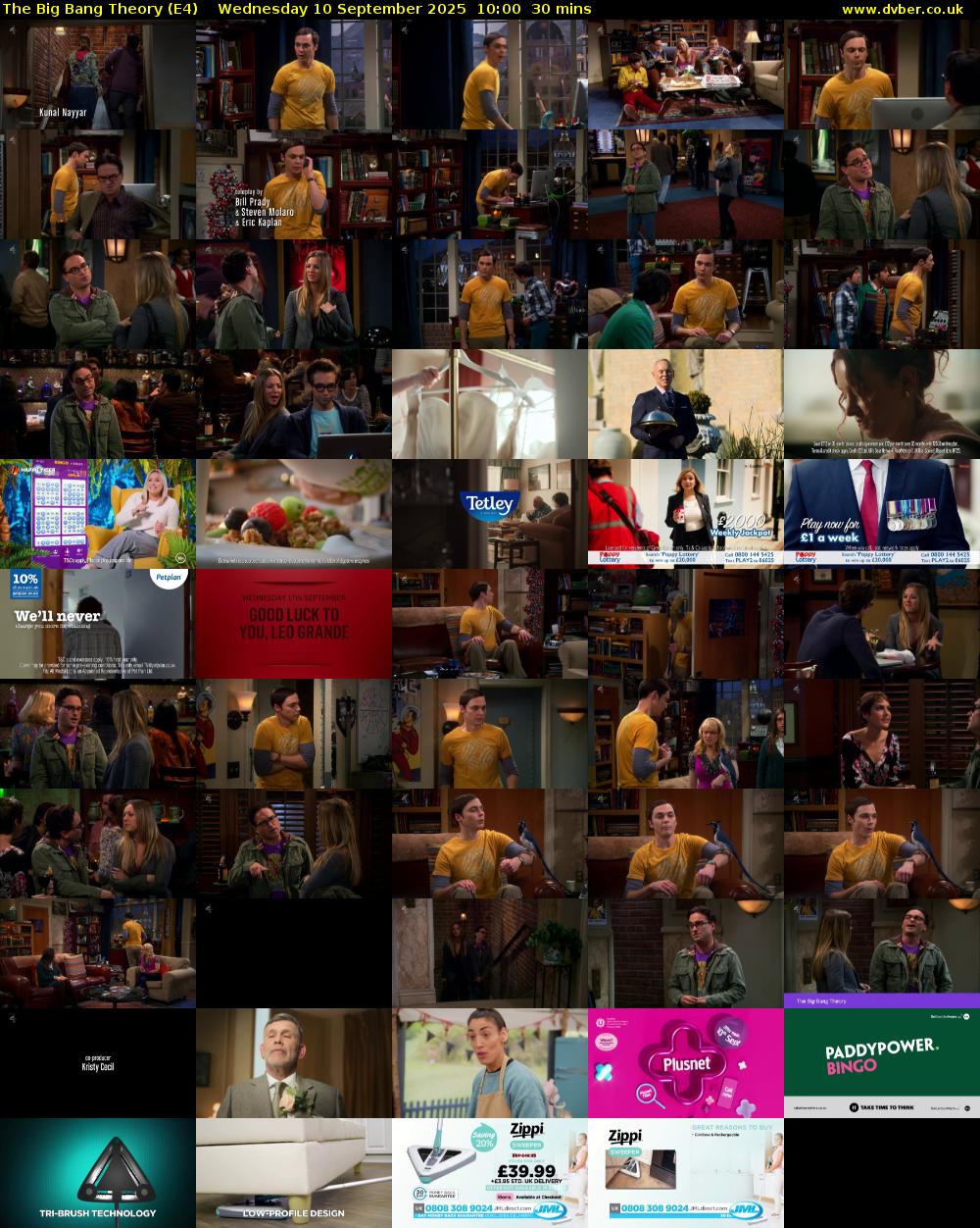 The Big Bang Theory (E4) Wednesday 10 September 2025 10:00 - 10:30
