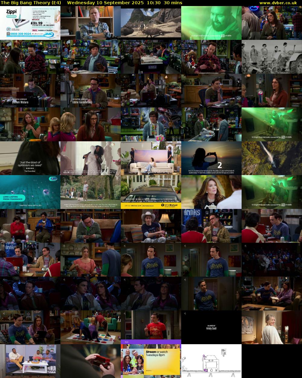 The Big Bang Theory (E4) Wednesday 10 September 2025 10:30 - 11:00
