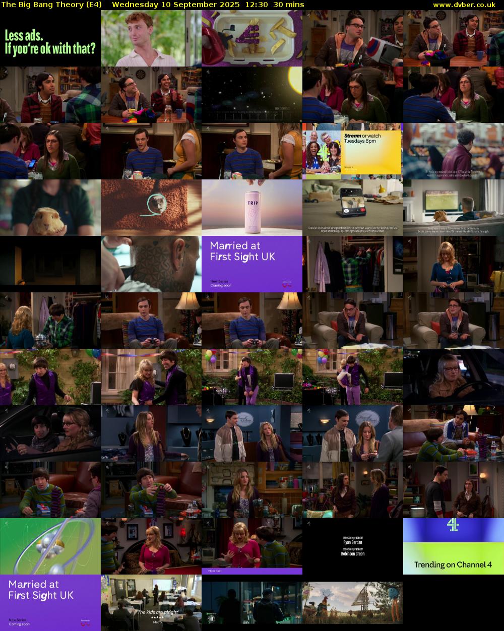 The Big Bang Theory (E4) Wednesday 10 September 2025 12:30 - 13:00