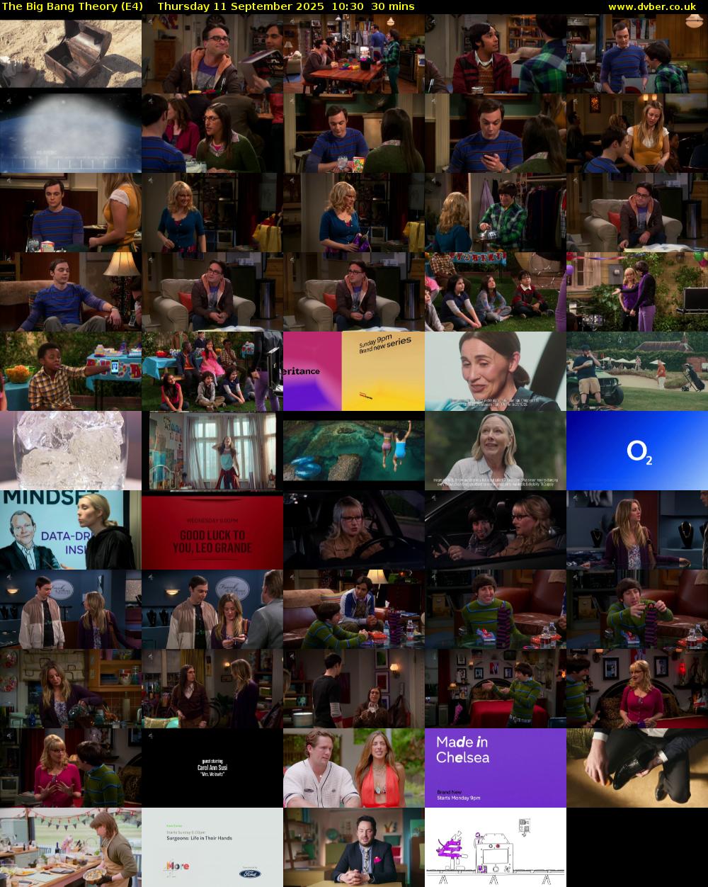 The Big Bang Theory (E4) Thursday 11 September 2025 10:30 - 11:00