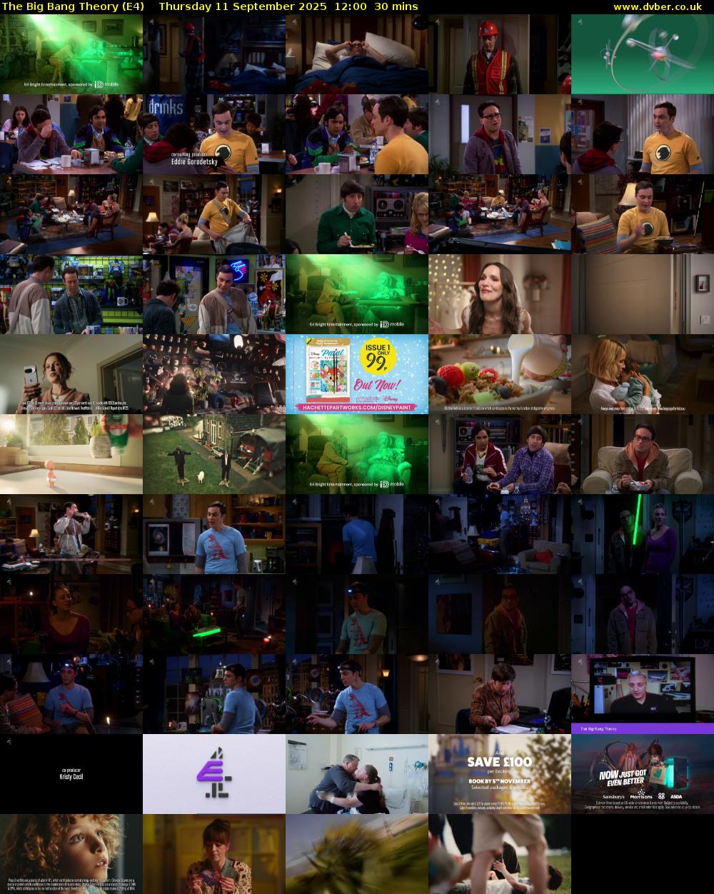 The Big Bang Theory (E4) Thursday 11 September 2025 12:00 - 12:30