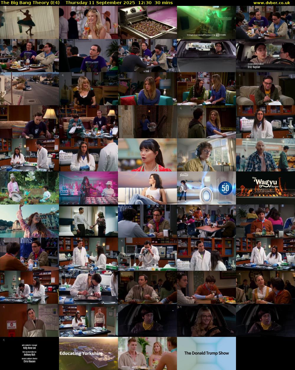 The Big Bang Theory (E4) Thursday 11 September 2025 12:30 - 13:00