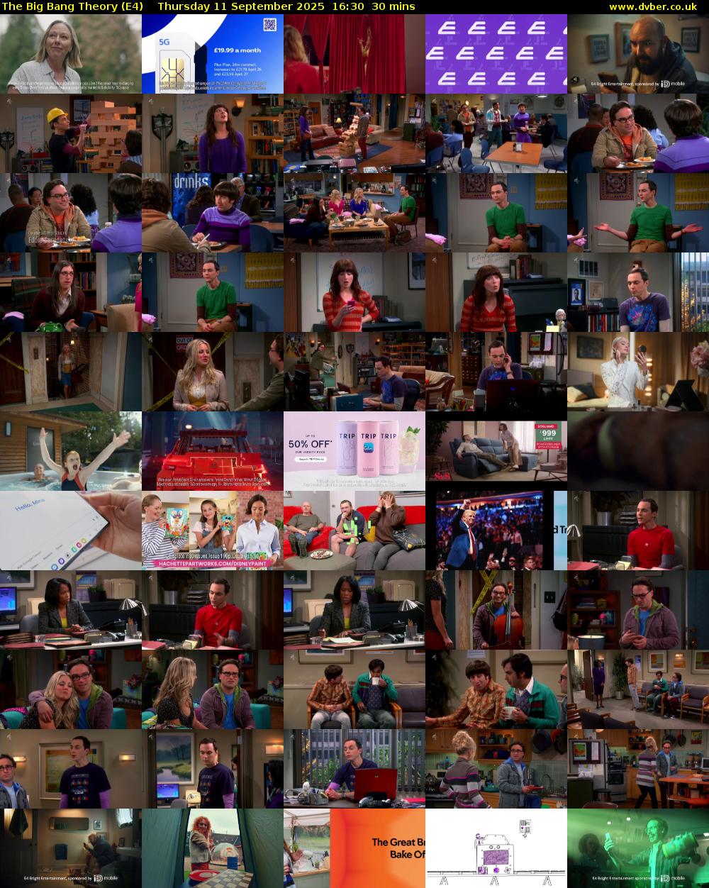 The Big Bang Theory (E4) Thursday 11 September 2025 16:30 - 17:00