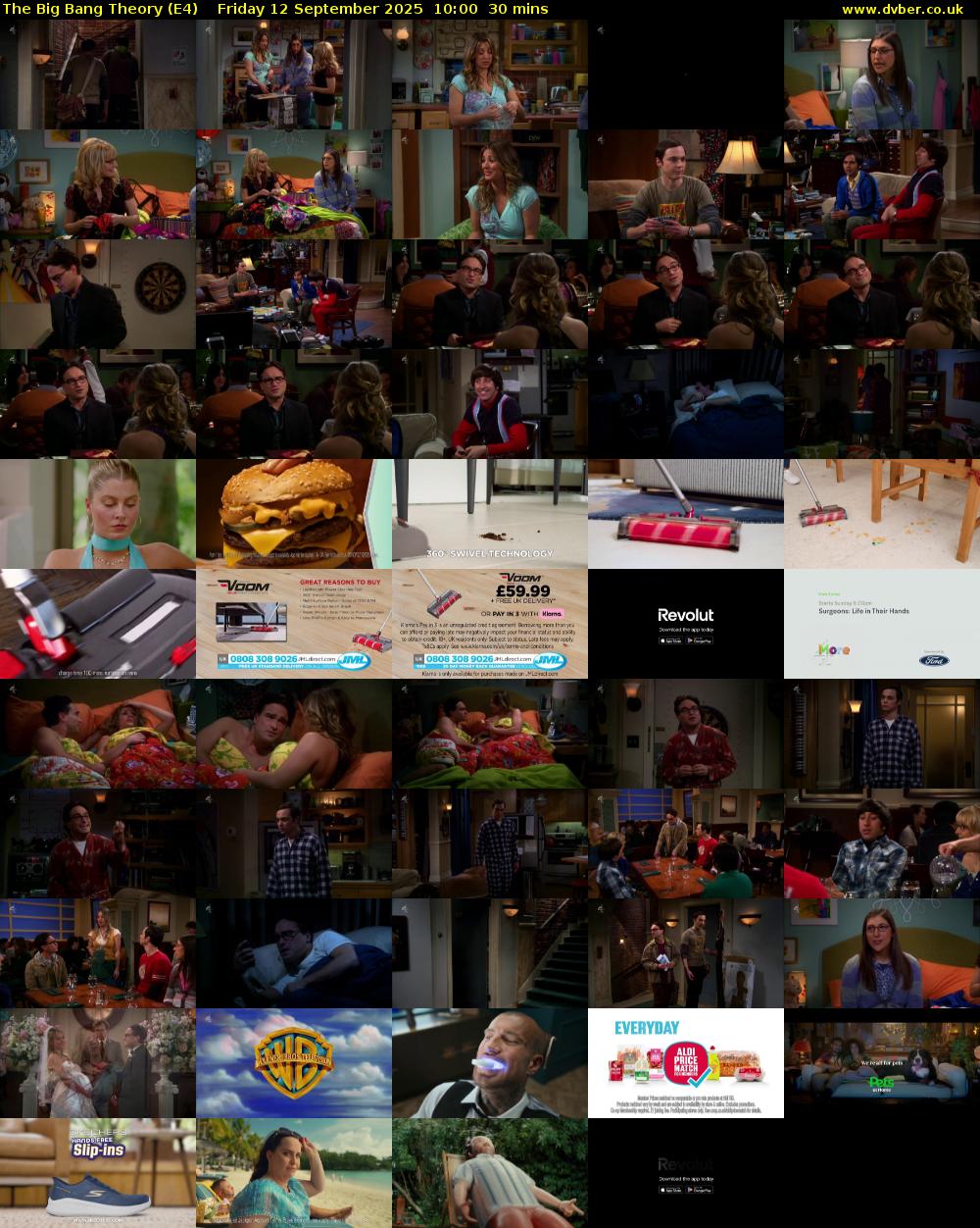 The Big Bang Theory (E4) Friday 12 September 2025 10:00 - 10:30