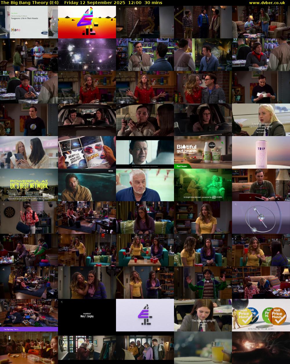 The Big Bang Theory (E4) Friday 12 September 2025 12:00 - 12:30
