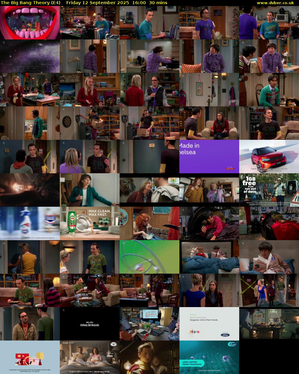 The Big Bang Theory (E4) Friday 12 September 2025 16:00 - 16:30