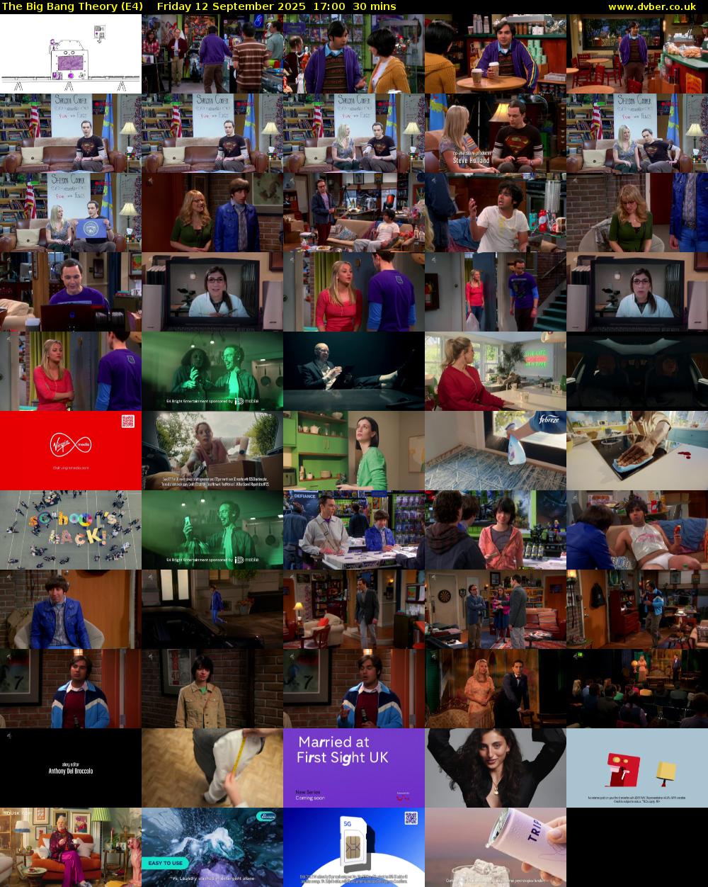 The Big Bang Theory (E4) Friday 12 September 2025 17:00 - 17:30