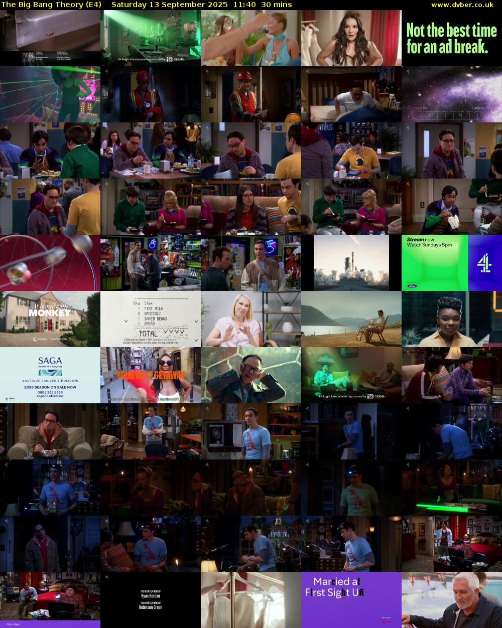 The Big Bang Theory (E4) Saturday 13 September 2025 11:40 - 12:10