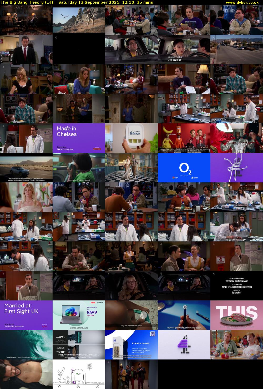 The Big Bang Theory (E4) Saturday 13 September 2025 12:10 - 12:45