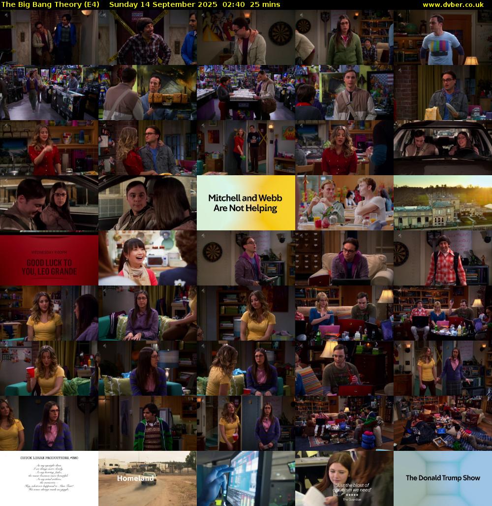 The Big Bang Theory (E4) Sunday 14 September 2025 02:40 - 03:05