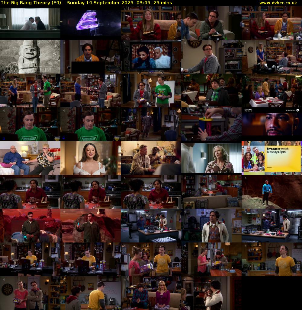 The Big Bang Theory (E4) Sunday 14 September 2025 03:05 - 03:30