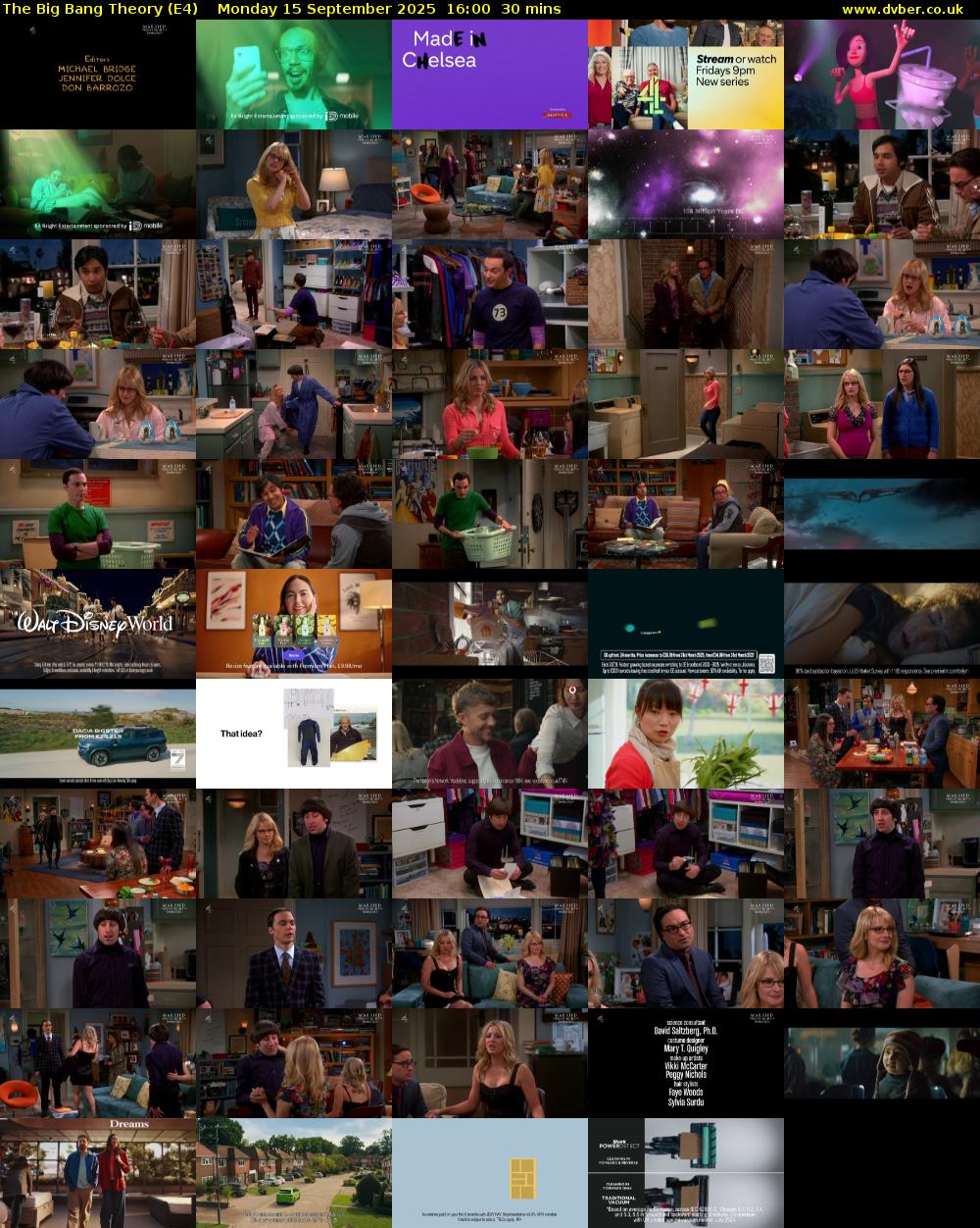 The Big Bang Theory (E4) Monday 15 September 2025 16:00 - 16:30