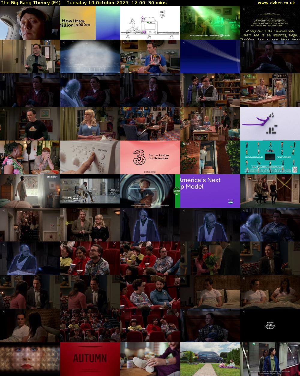 The Big Bang Theory (E4) Tuesday 14 October 2025 12:00 - 12:30