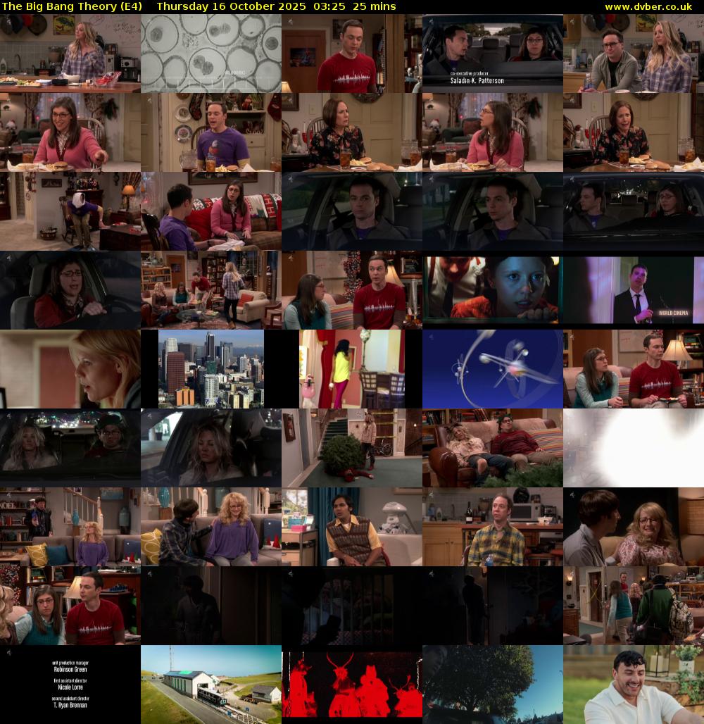 The Big Bang Theory (E4) Thursday 16 October 2025 03:25 - 03:50