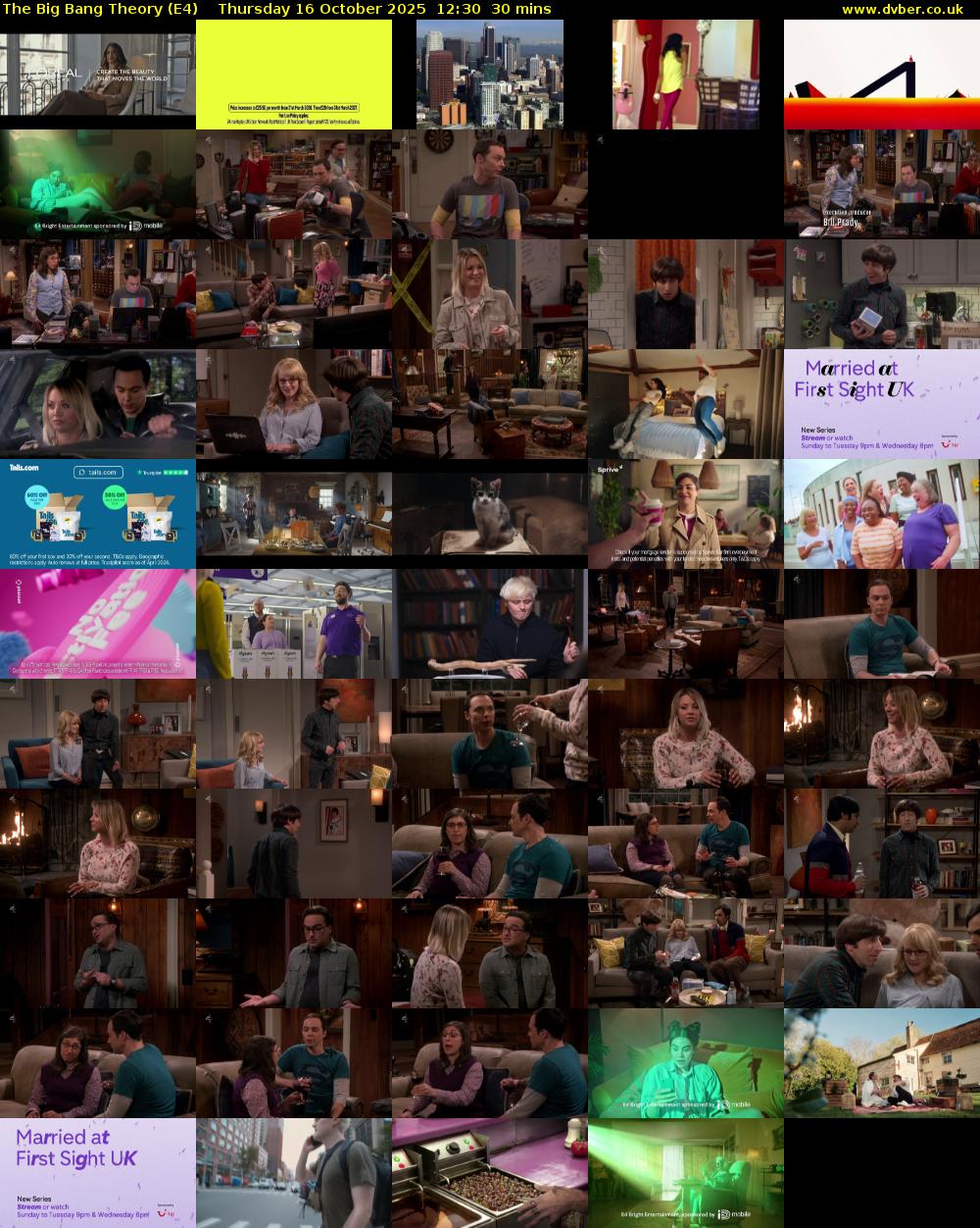 The Big Bang Theory (E4) Thursday 16 October 2025 12:30 - 13:00
