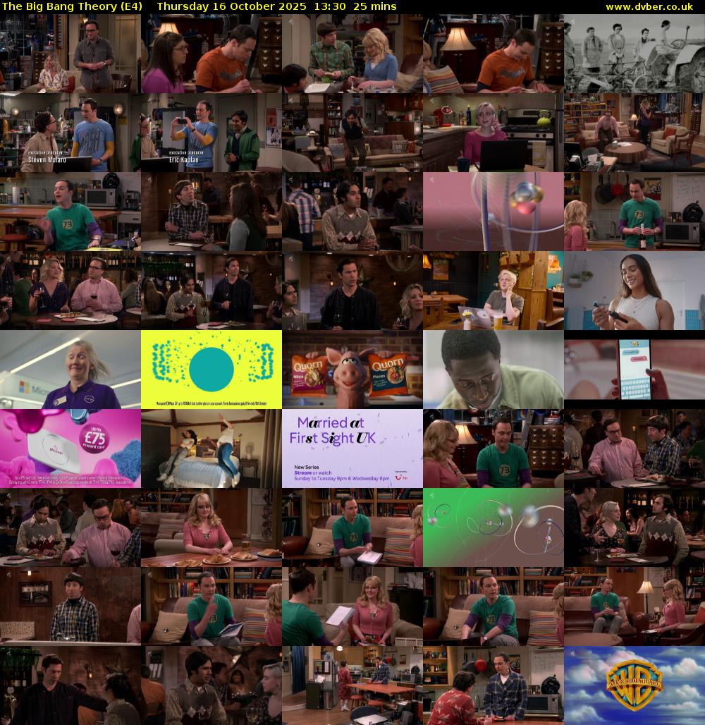 The Big Bang Theory (E4) Thursday 16 October 2025 13:30 - 13:55