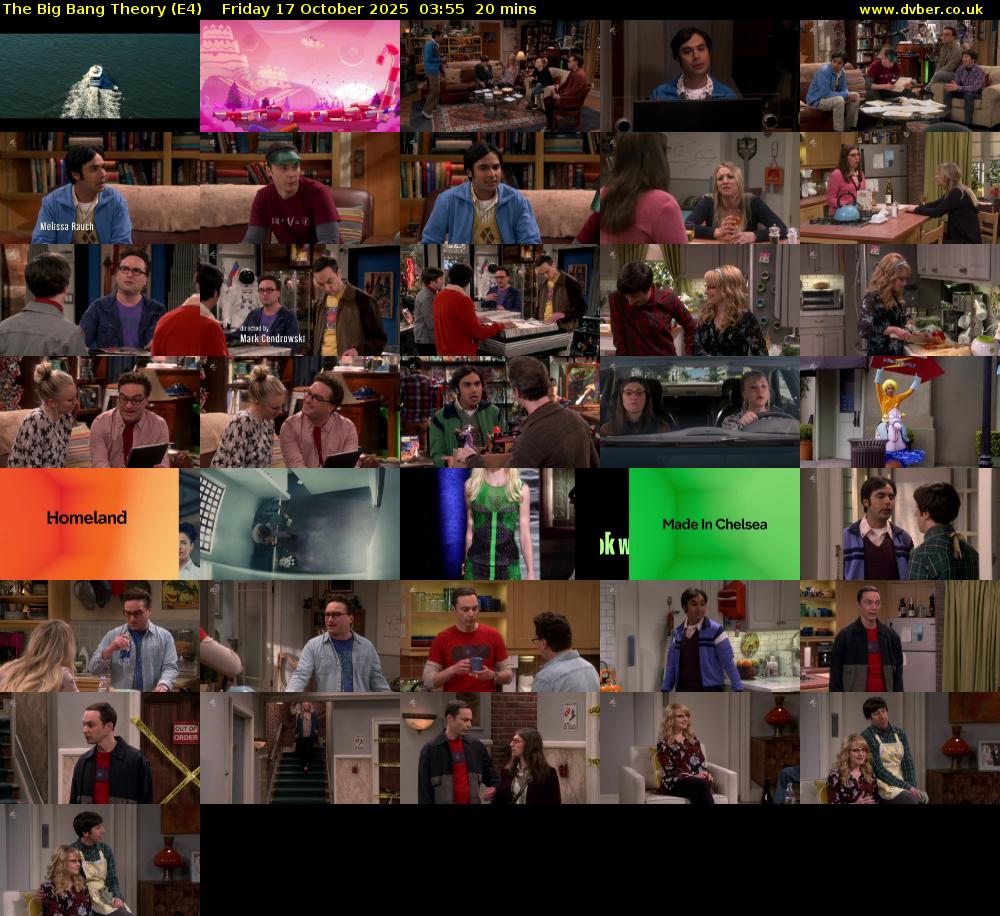 The Big Bang Theory (E4) Friday 17 October 2025 03:55 - 04:15