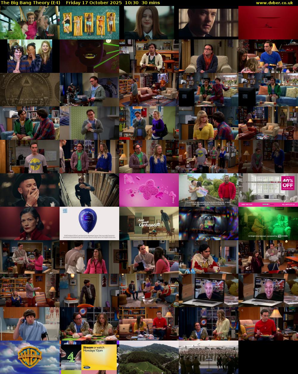 The Big Bang Theory (E4) Friday 17 October 2025 10:30 - 11:00
