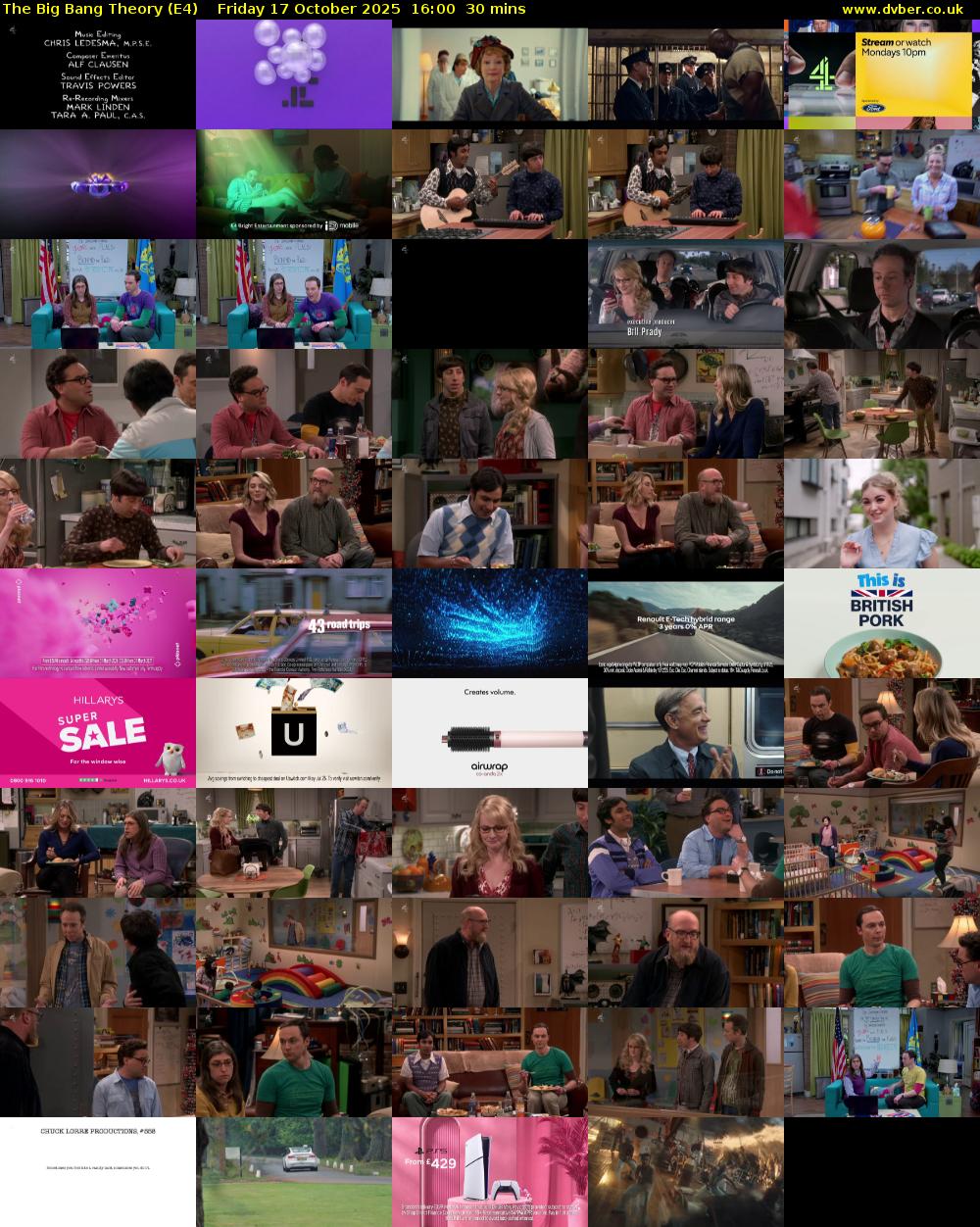 The Big Bang Theory (E4) Friday 17 October 2025 16:00 - 16:30