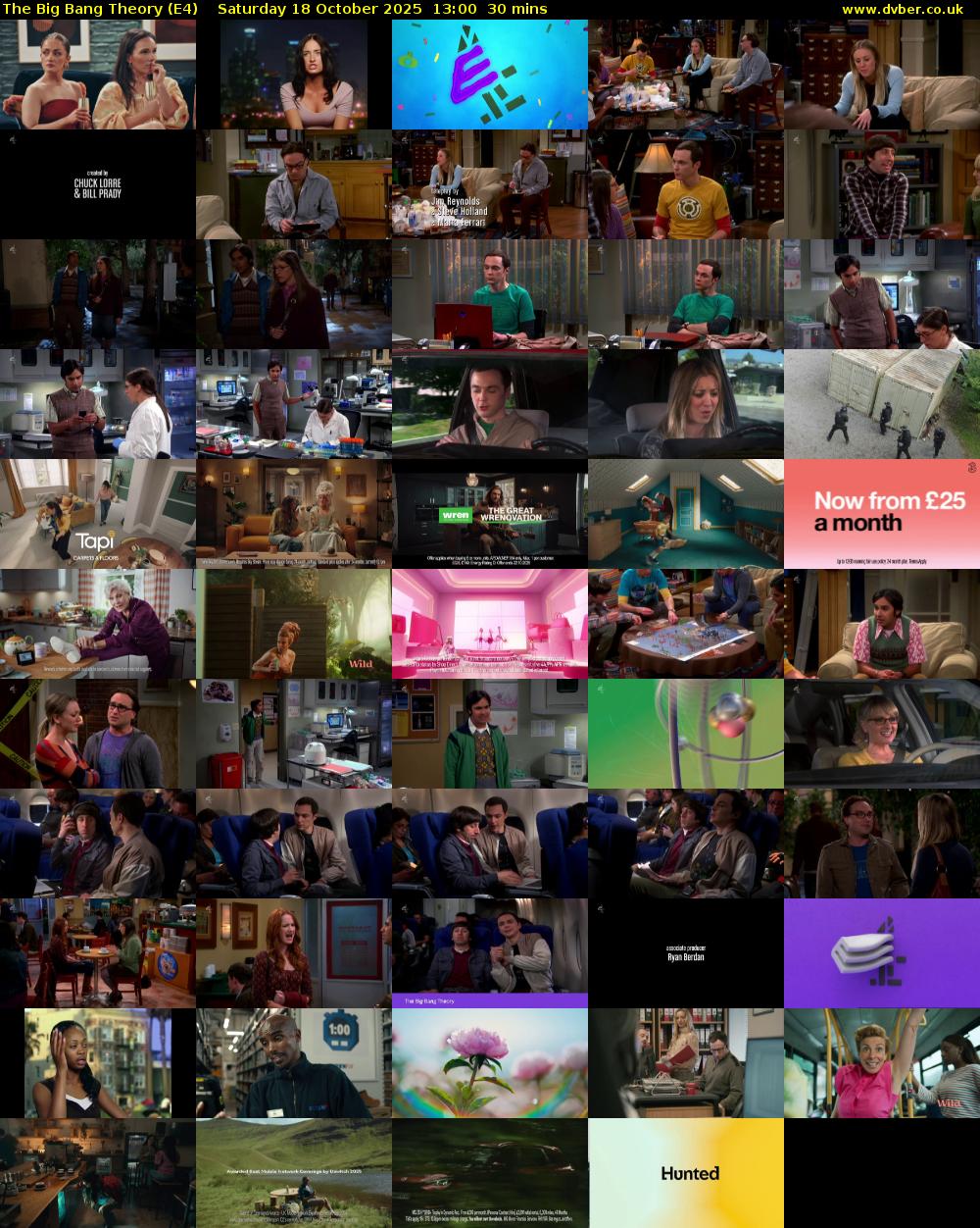 The Big Bang Theory (E4) Saturday 18 October 2025 13:00 - 13:30