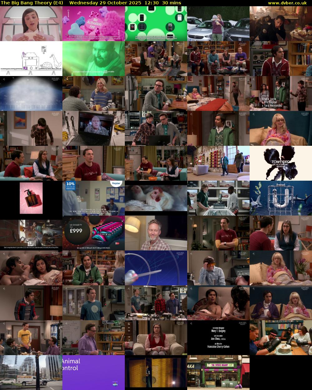The Big Bang Theory (E4) Wednesday 29 October 2025 12:30 - 13:00