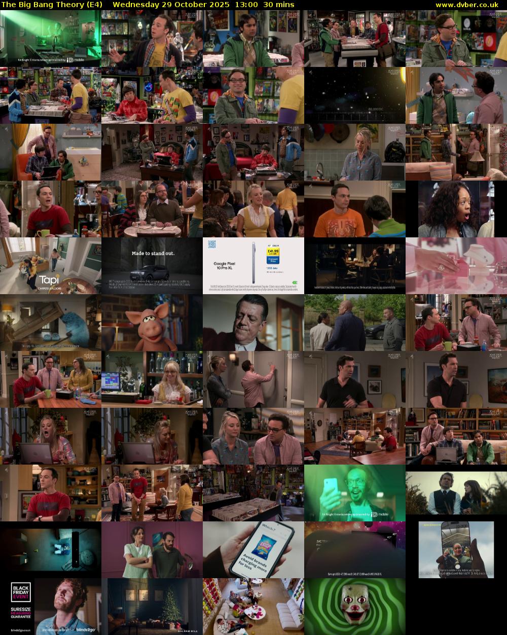 The Big Bang Theory (E4) Wednesday 29 October 2025 13:00 - 13:30