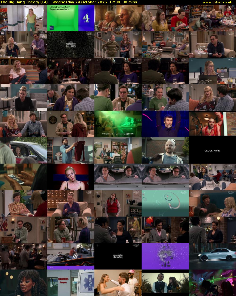 The Big Bang Theory (E4) Wednesday 29 October 2025 17:30 - 18:00