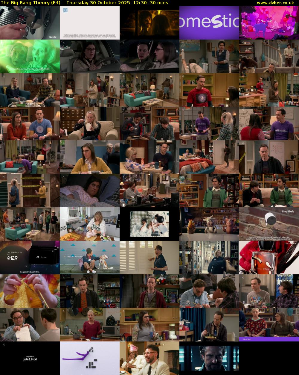 The Big Bang Theory (E4) Thursday 30 October 2025 12:30 - 13:00