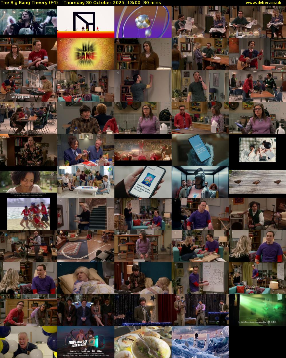 The Big Bang Theory (E4) Thursday 30 October 2025 13:00 - 13:30