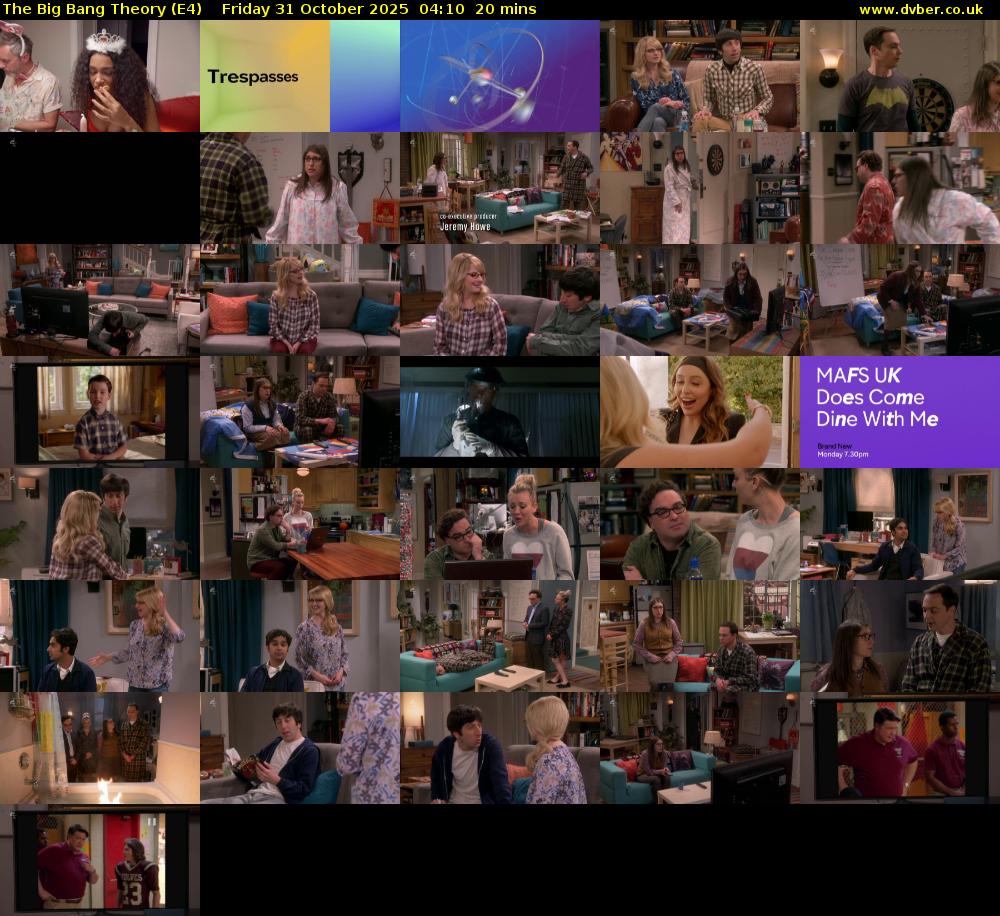 The Big Bang Theory (E4) Friday 31 October 2025 04:10 - 04:30