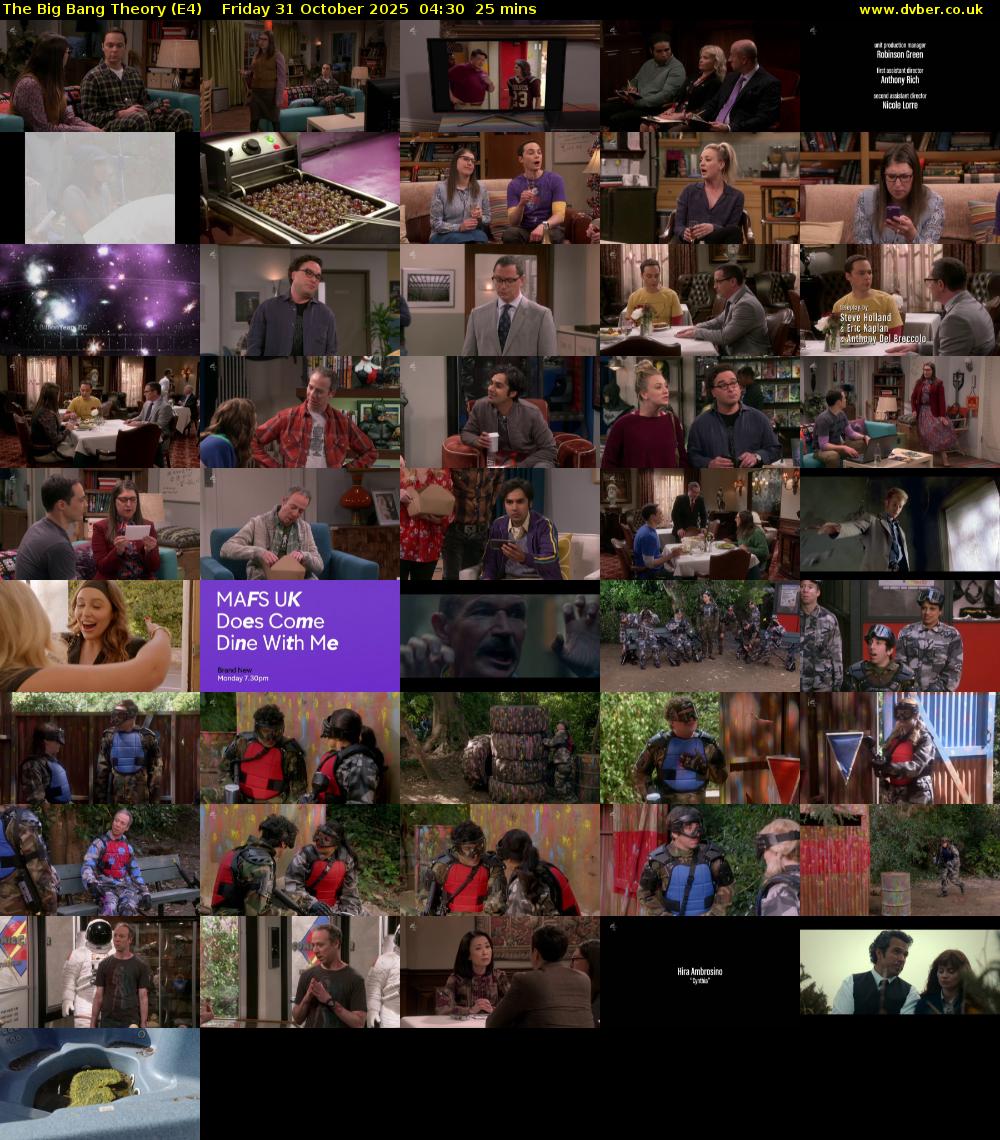The Big Bang Theory (E4) Friday 31 October 2025 04:30 - 04:55