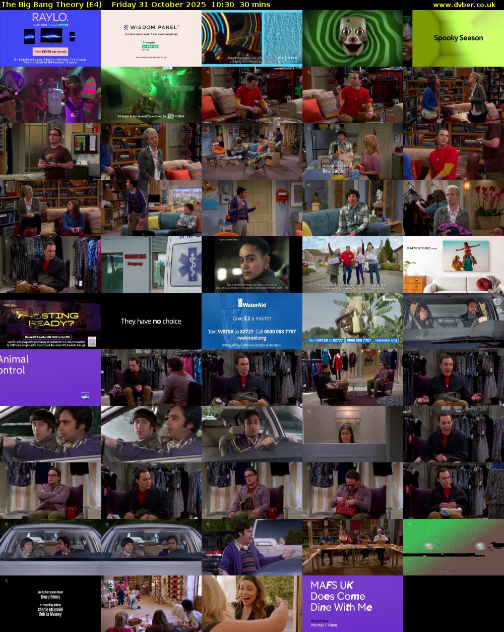 The Big Bang Theory (E4) Friday 31 October 2025 10:30 - 11:00
