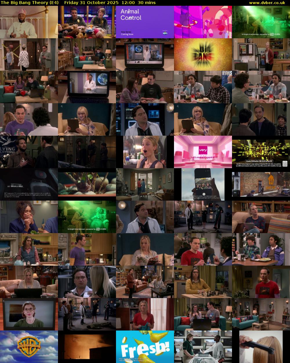 The Big Bang Theory (E4) Friday 31 October 2025 12:00 - 12:30