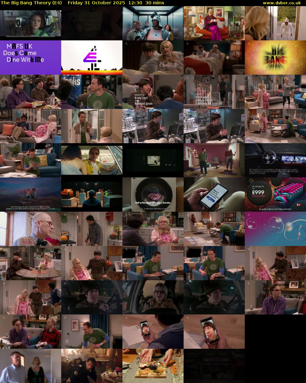 The Big Bang Theory (E4) Friday 31 October 2025 12:30 - 13:00