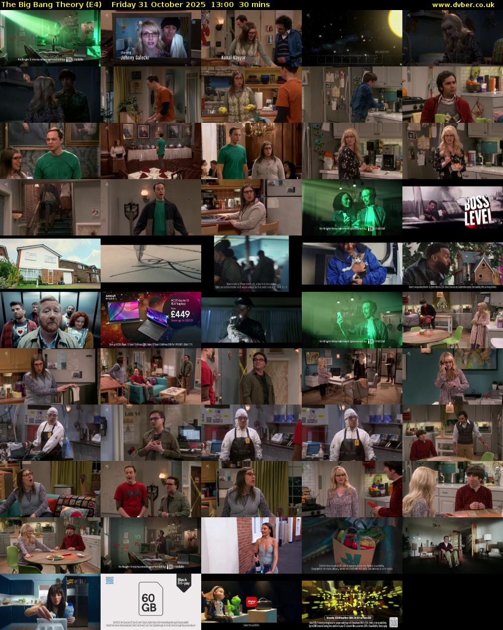 The Big Bang Theory (E4) Friday 31 October 2025 13:00 - 13:30