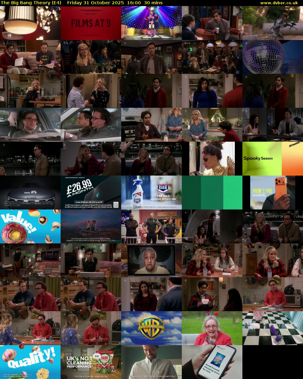 The Big Bang Theory (E4) Friday 31 October 2025 16:00 - 16:30