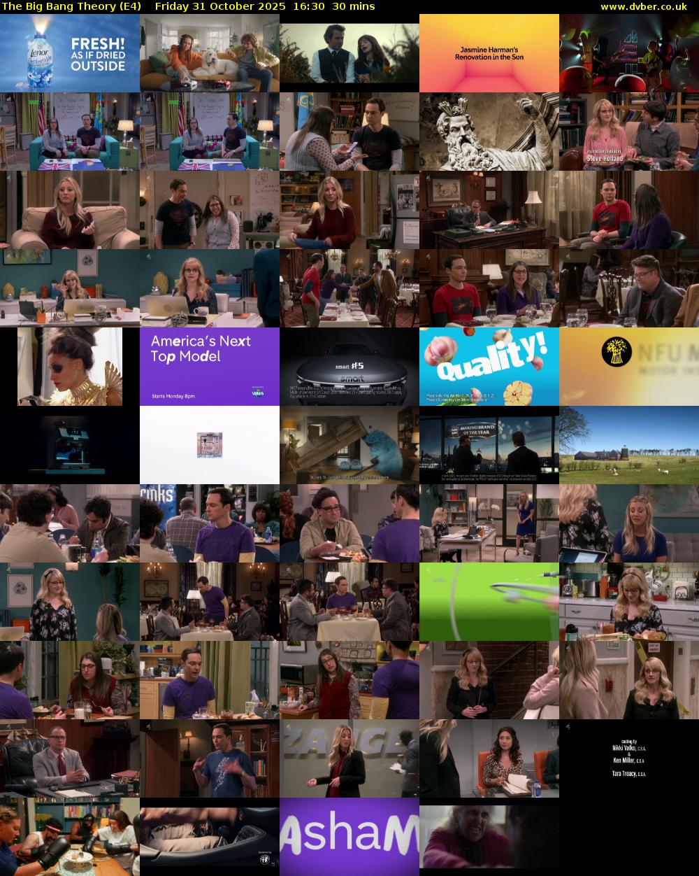 The Big Bang Theory (E4) Friday 31 October 2025 16:30 - 17:00