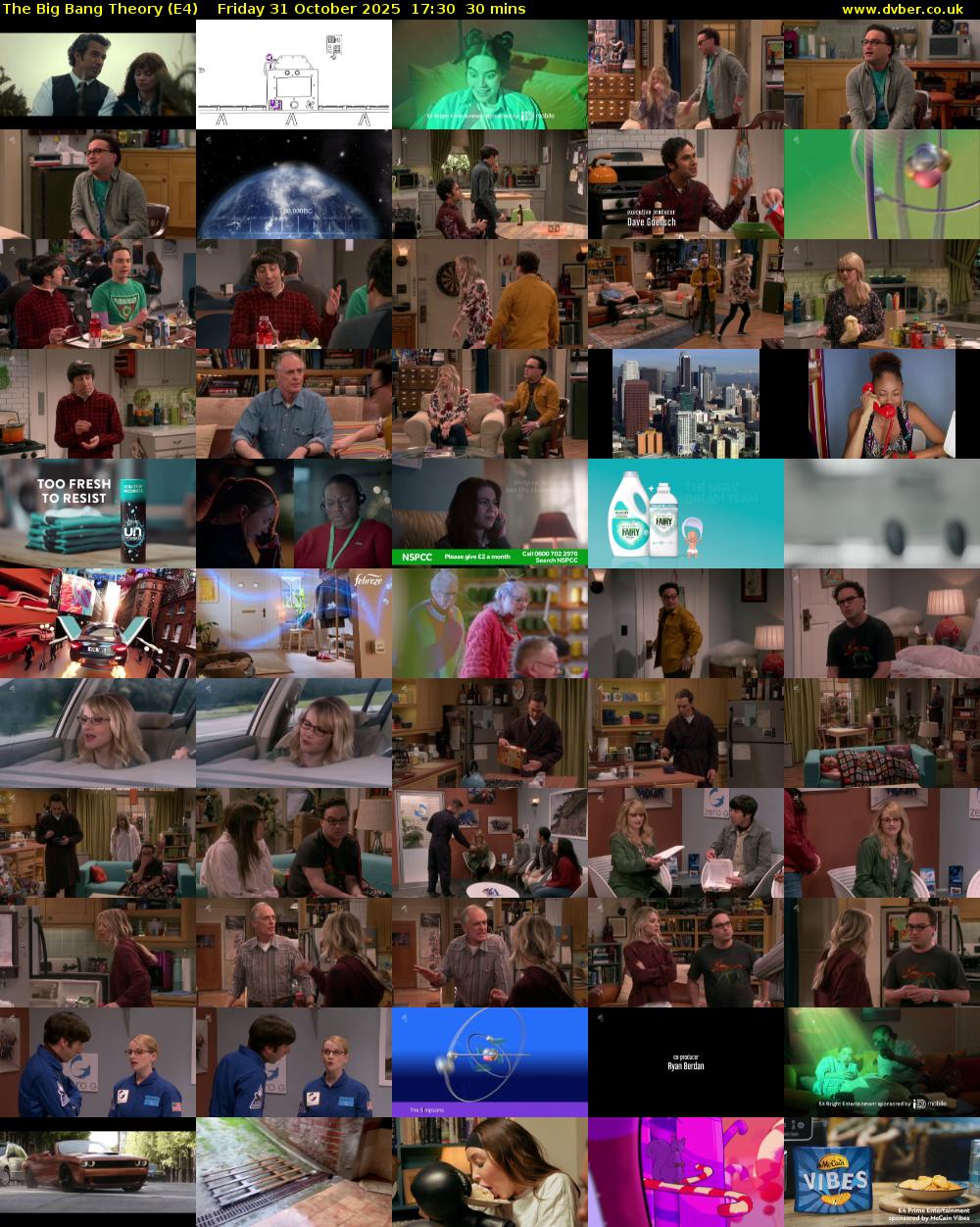 The Big Bang Theory (E4) Friday 31 October 2025 17:30 - 18:00