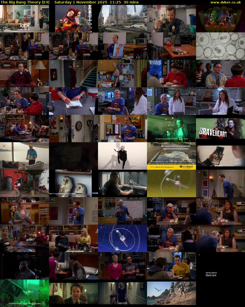The Big Bang Theory (E4) Saturday 1 November 2025 11:25 - 11:55