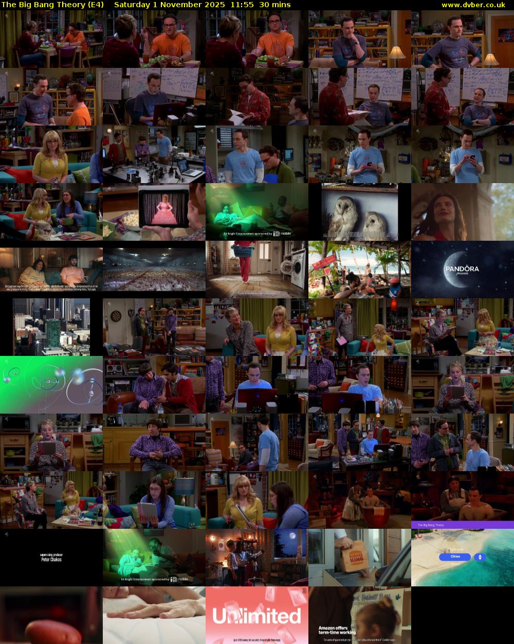 The Big Bang Theory (E4) Saturday 1 November 2025 11:55 - 12:25