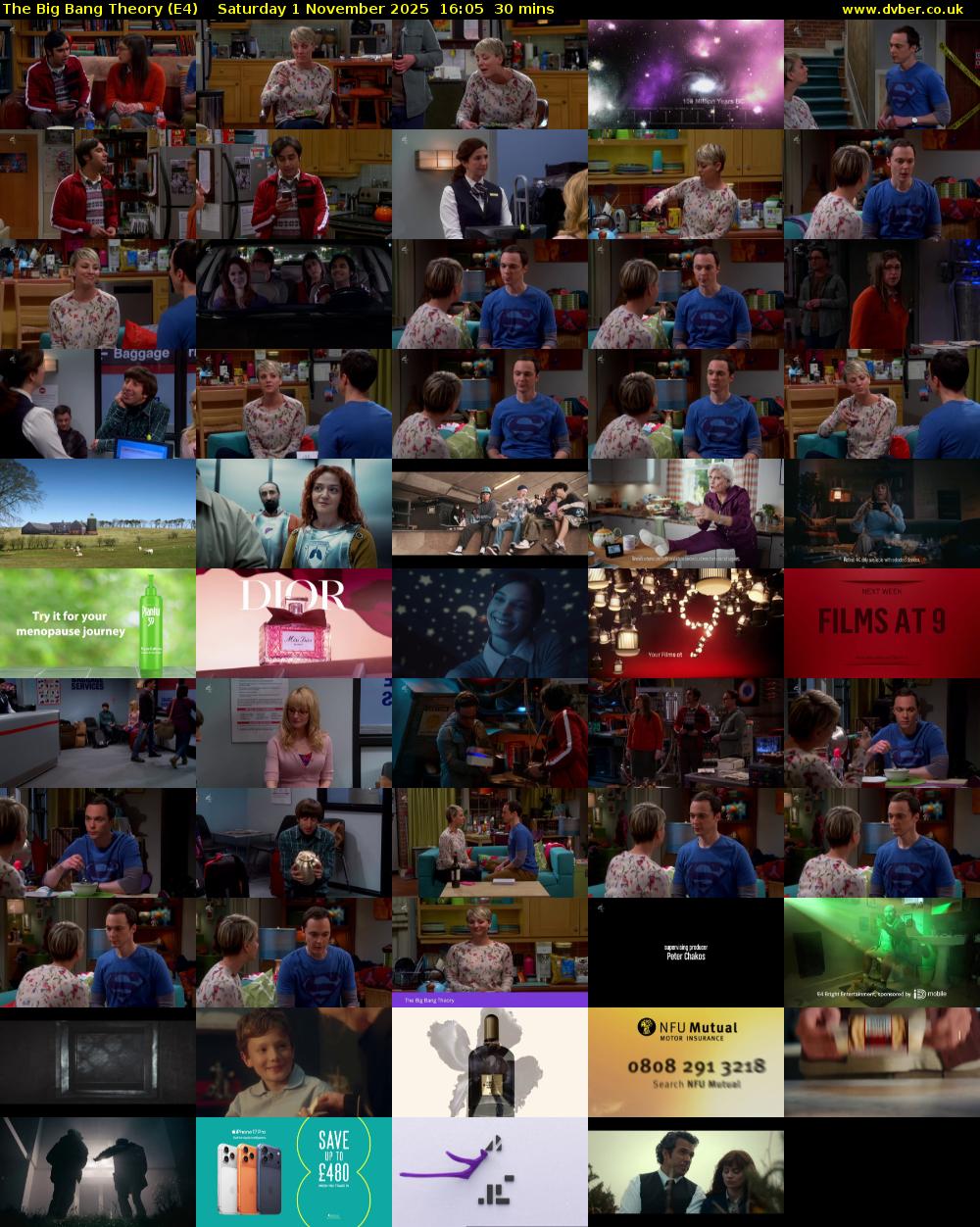 The Big Bang Theory (E4) Saturday 1 November 2025 16:05 - 16:35