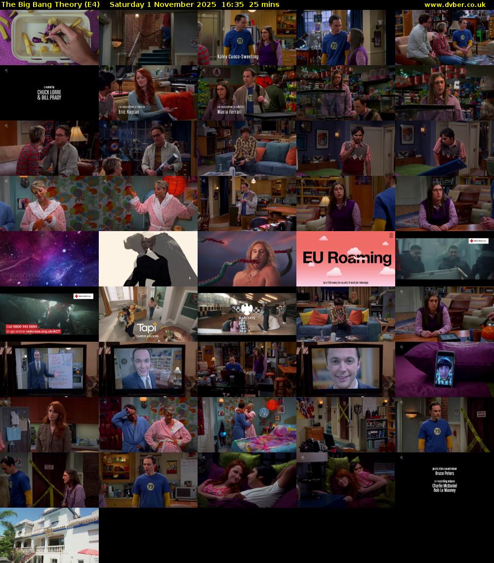 The Big Bang Theory (E4) Saturday 1 November 2025 16:35 - 17:00