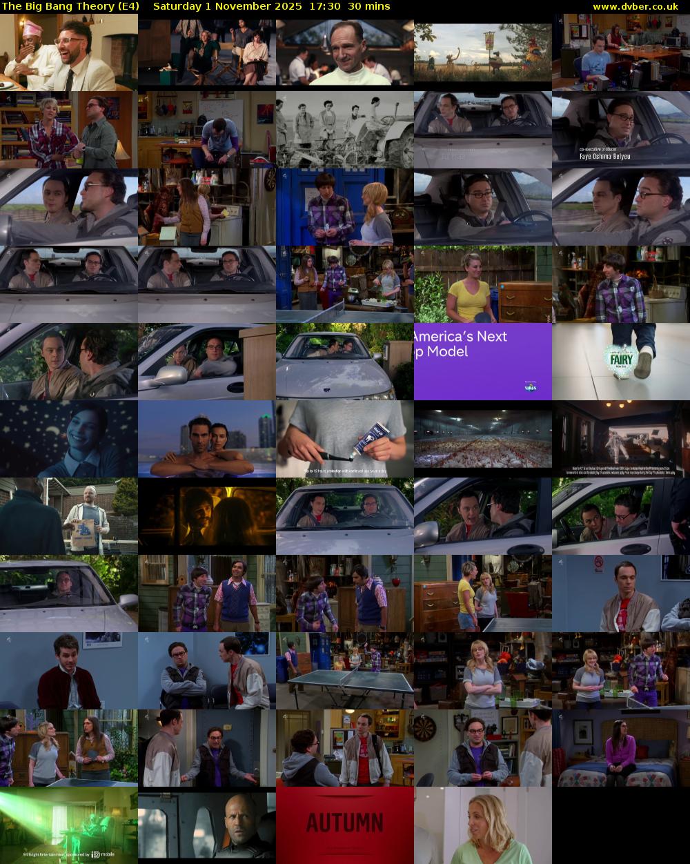 The Big Bang Theory (E4) Saturday 1 November 2025 17:30 - 18:00