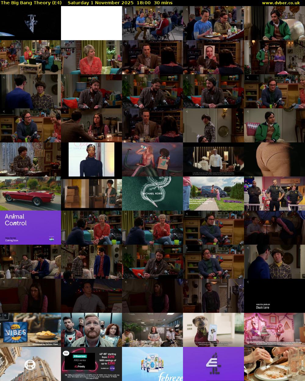The Big Bang Theory (E4) Saturday 1 November 2025 18:00 - 18:30