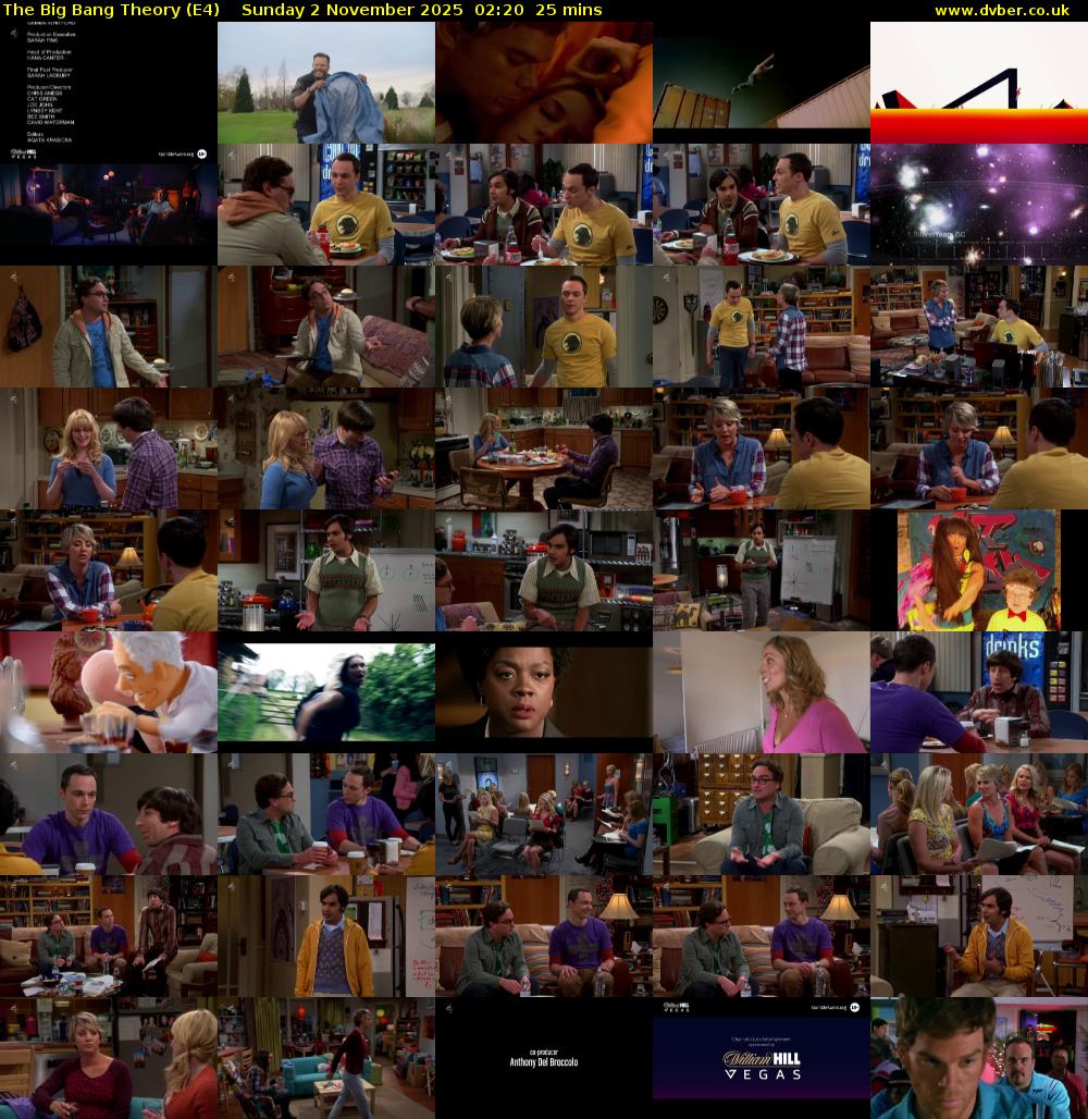 The Big Bang Theory (E4) Sunday 2 November 2025 02:20 - 02:45