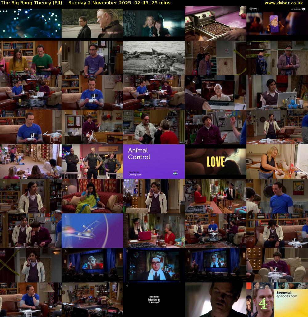 The Big Bang Theory (E4) Sunday 2 November 2025 02:45 - 03:10