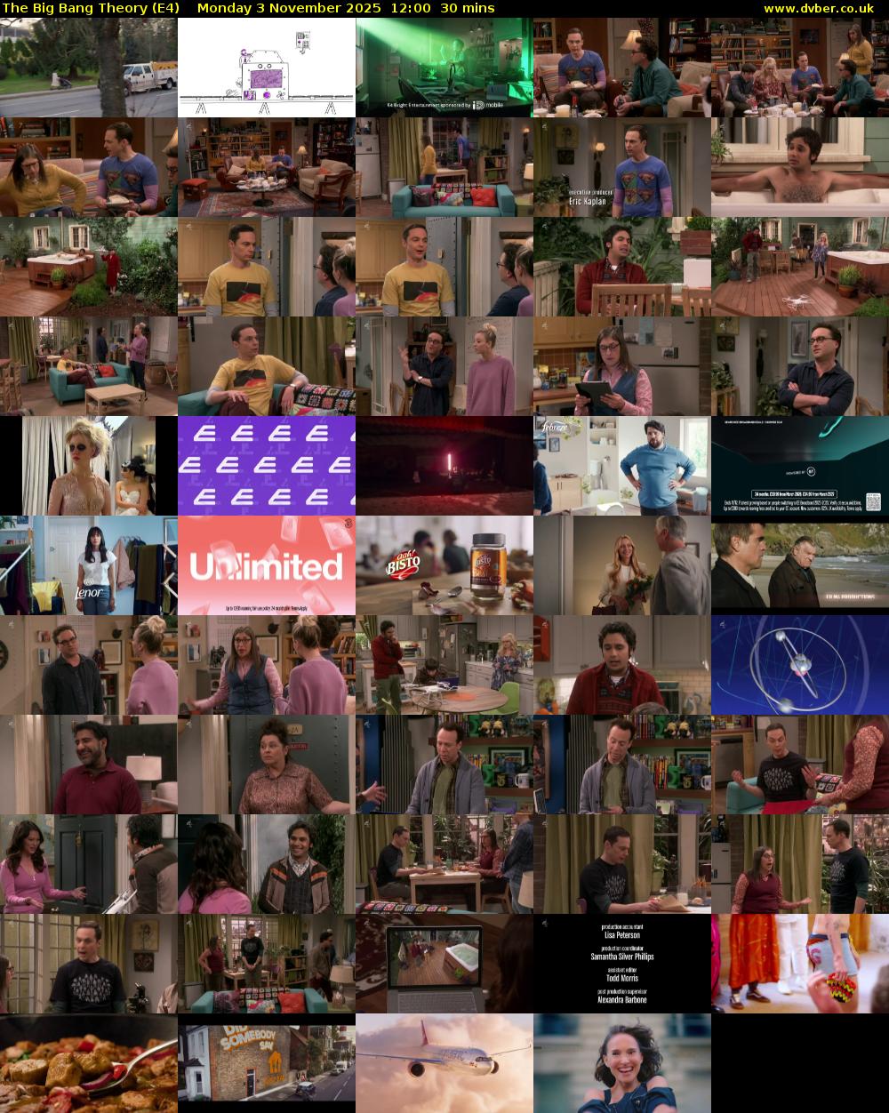The Big Bang Theory (E4) Monday 3 November 2025 12:00 - 12:30