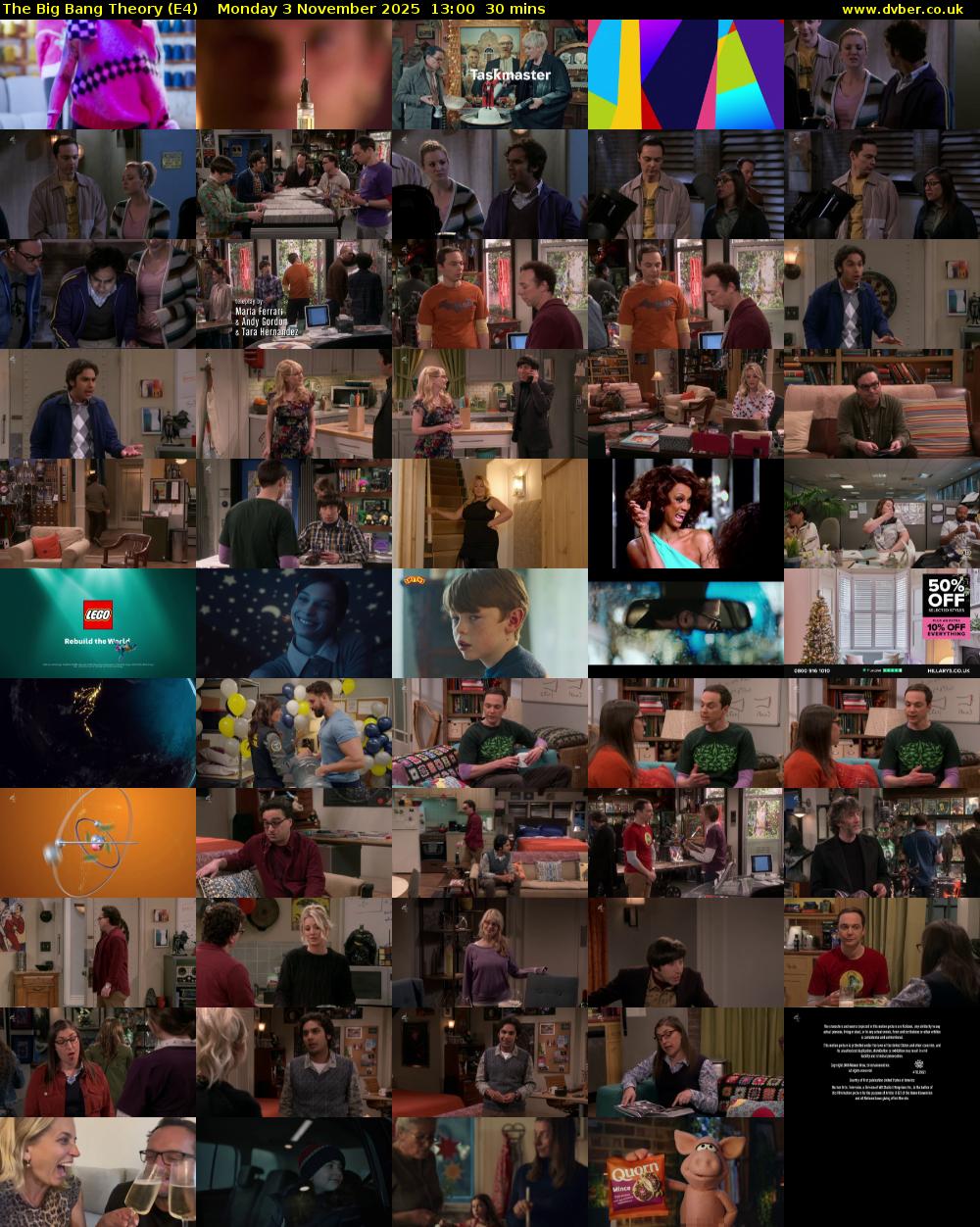 The Big Bang Theory (E4) Monday 3 November 2025 13:00 - 13:30
