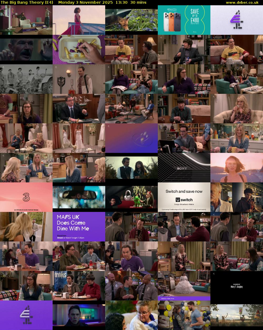 The Big Bang Theory (E4) Monday 3 November 2025 13:30 - 14:00